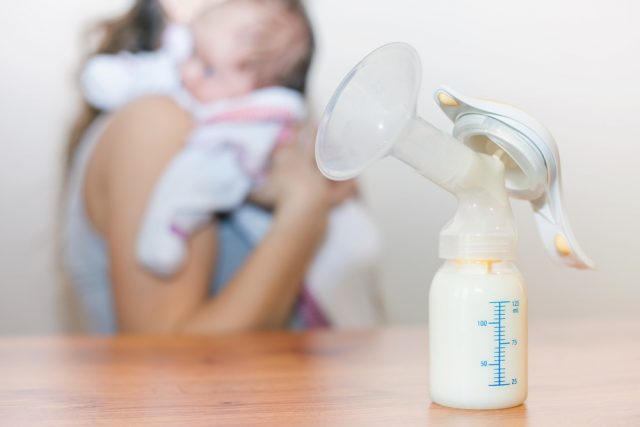 Manual breast pump, mothers breast milk is the most healthy food for newborn baby