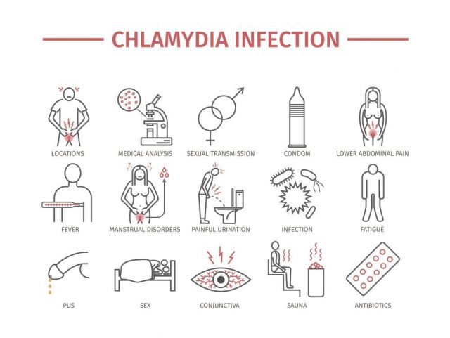 Chlamydia infection line icon