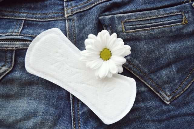 panty liners and tampons on jeans