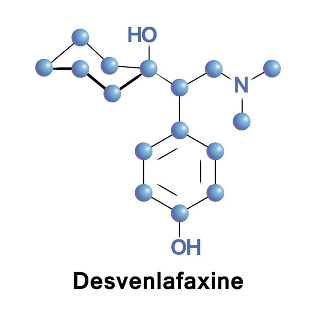 Desvenlafaxine or O-desmethylvenlafaxine, is an antidepressant of SNRI class.