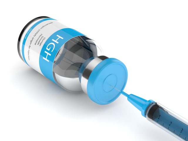 HGH vial with syringe