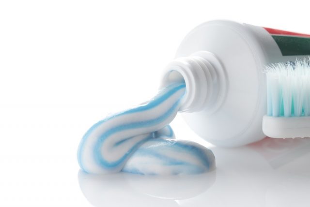 toothpaste and toothbrush