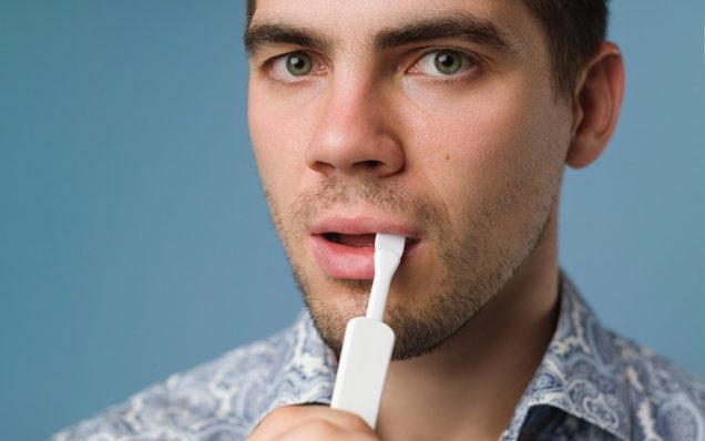 Man with express HIV test