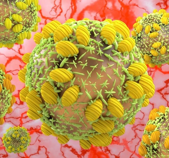 Hepatitis C virus HCV 3D illustration